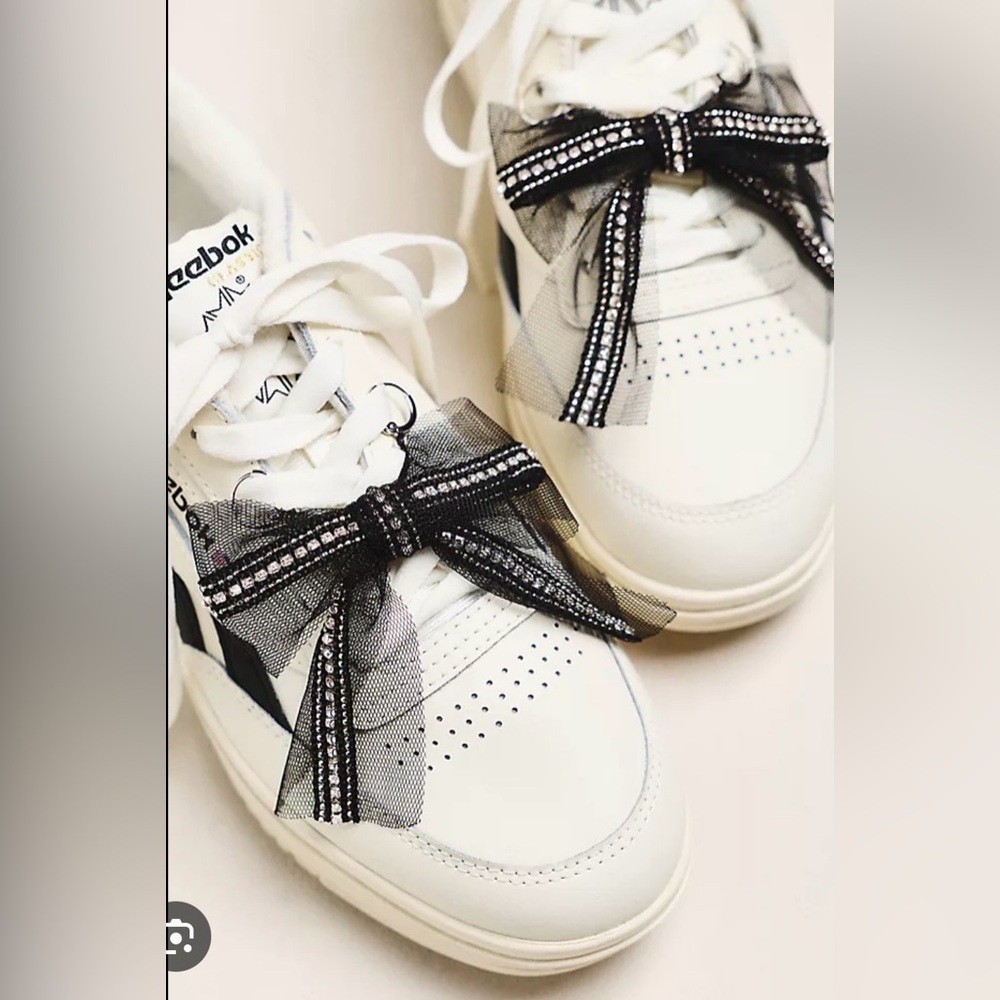 Anthropologie Black Rhinestone Ribbon Shoe Charms